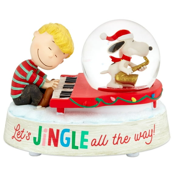 Hallmark Peanuts Snoopy and Schroeder Musical Snow Globe New