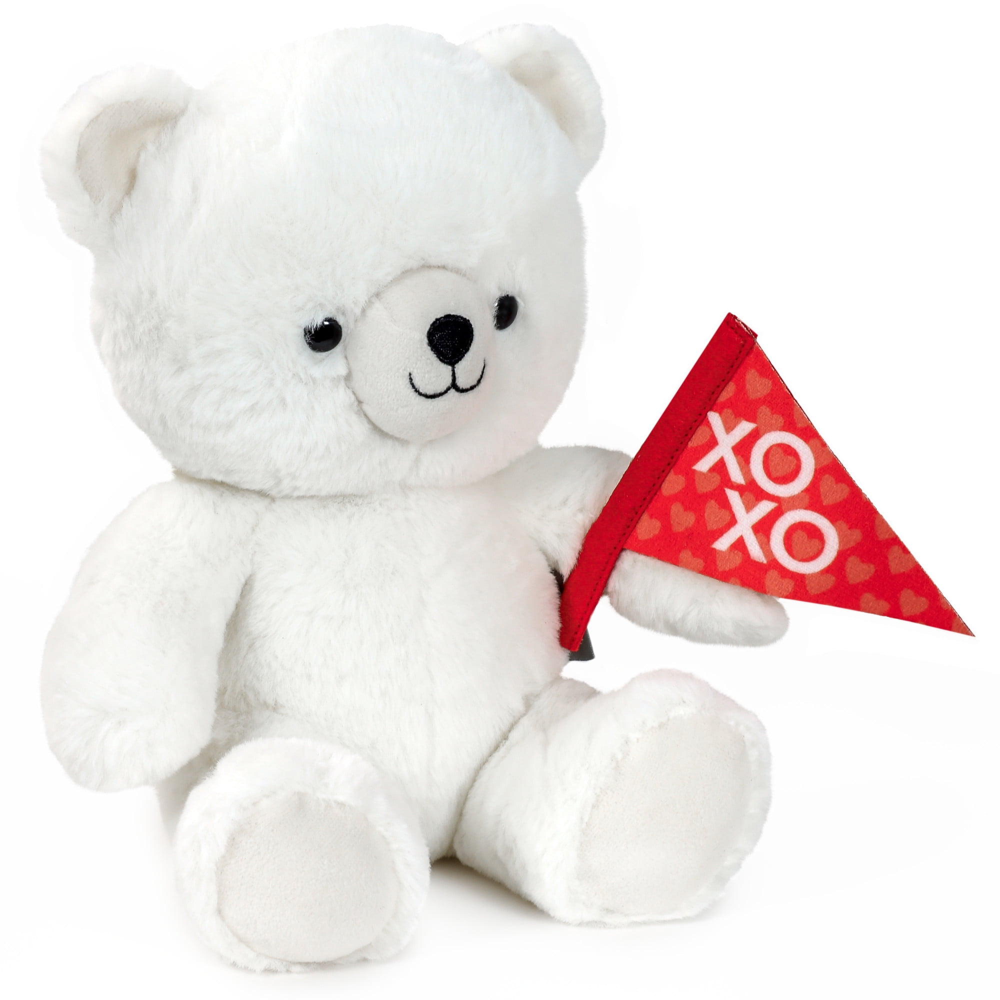 Hallmark Valentine's Day Plush (White Teddy Bear with Flag), 8