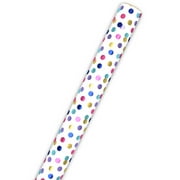 Hallmark Polka Dot Wrapping Paper with Cutlines (1 Roll: 17.5 square feet) Pink, Purple, Gold, Blue