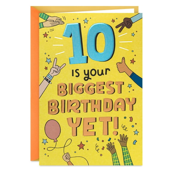 Hallmark Pop-Up 10th Birthday Card (Double High Five)