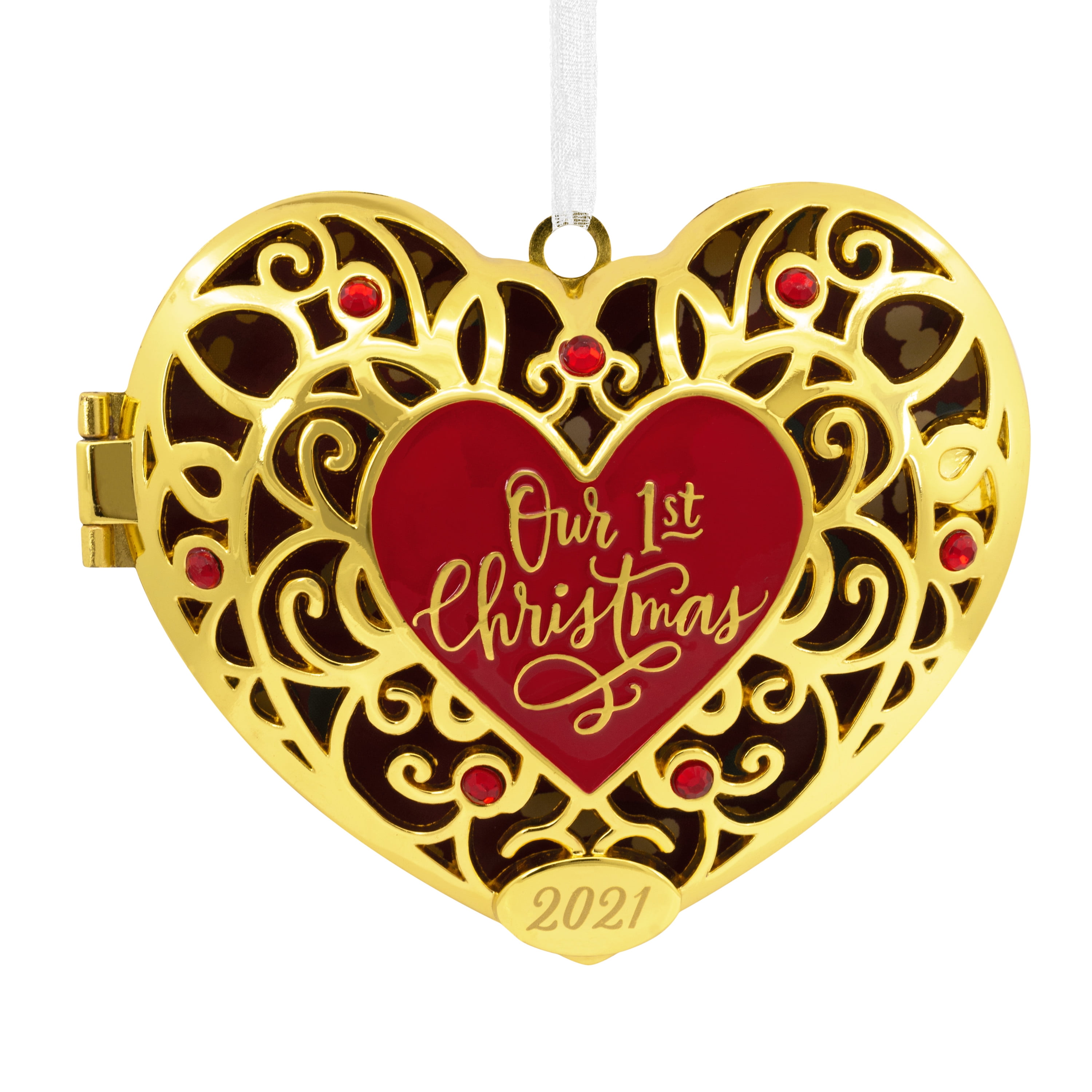 Hallmark Premium Our First Christmas Heart Locket 2021 Metal Christmas