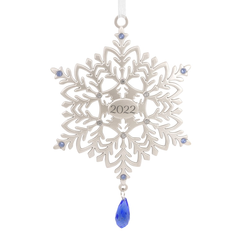 NYU New York University Snowflake Christmas Ornament - Metal, Nickel Plated, 2.1x2.4 Inches