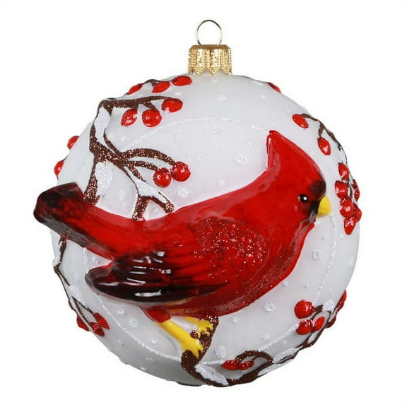 Hallmark QK2035 Cordial Cardinal Ball Blown Glass 2021 Ornament