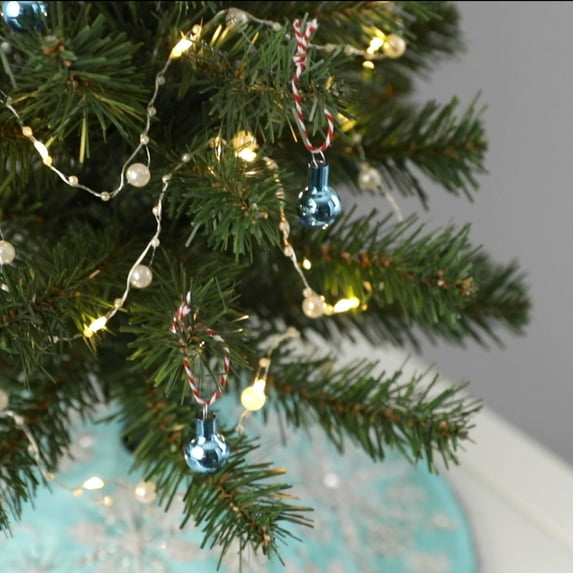 Hallmark QSB6245 Miniature Decorative Pearls Christmas String Lights, 9.5'
