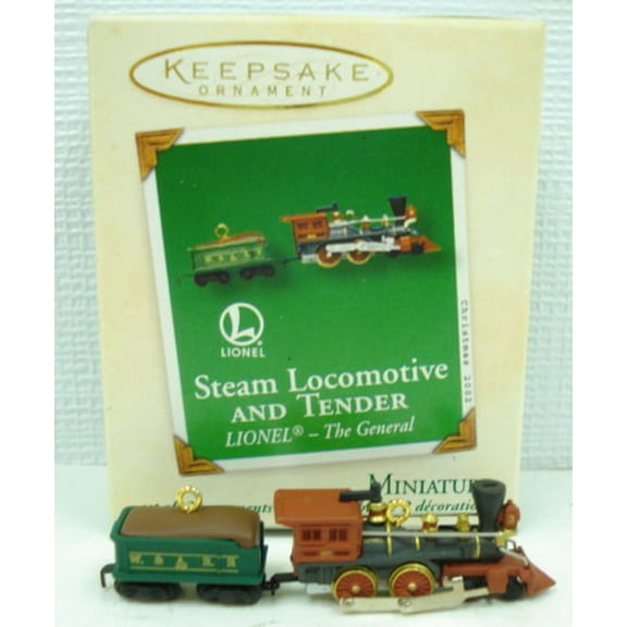 2002 Hallmark Lionel (The General) Steam Locomotive & Tender Mini 2 Ornaments