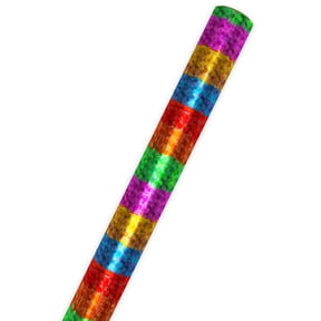 Hallmark Wrapping Paper Roll (Colorful Foil Fringe) 20 Sq. ft.
