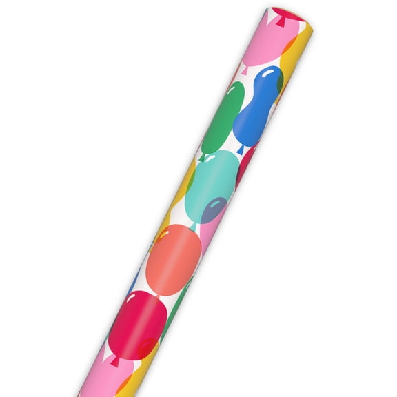 Hallmark Mini Wrapping Paper Roll (Big Colorful Balloons) 15 sq. ft.