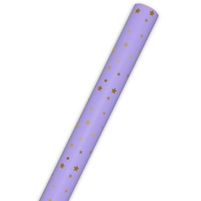 Hallmark Wrapping Paper Roll (Gold Stars on Lavender) 17.5 sq. ft.