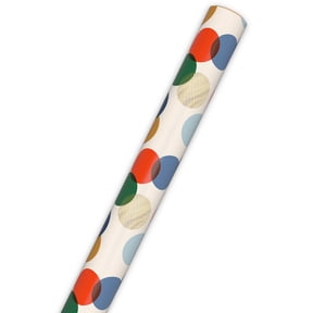 Hallmark Wrapping Paper Roll (Large Colorful Dots on Ivory) 20 sq. ft.