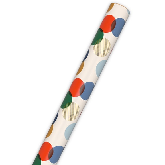 Hallmark Wrapping Paper Roll (Large Colorful Dots on Ivory) 20 sq. ft.
