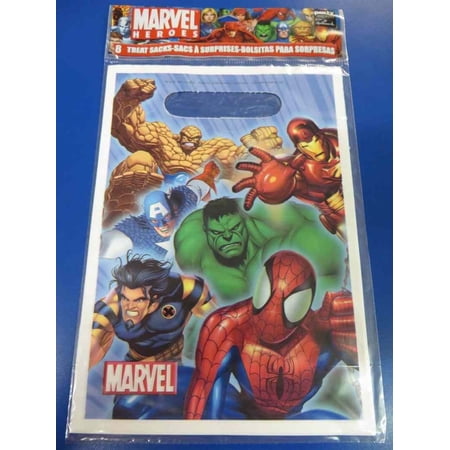 Hallmark Rare Marvel Heroes Party Bags, 8 Count