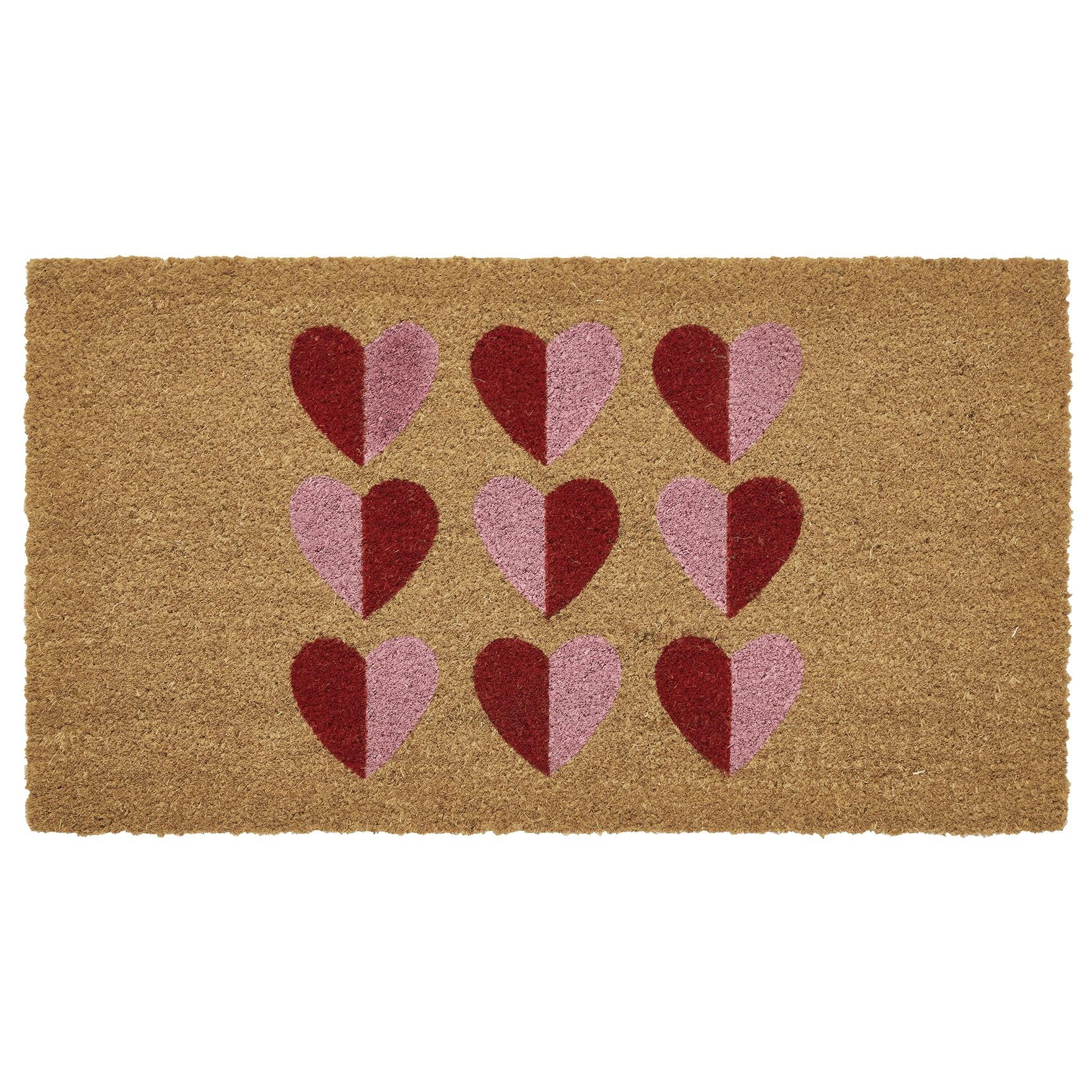 Hallmark Red Heart Outdoor Coir Doormat, 18" x 30"