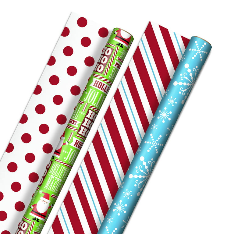 Hallmark, Party Supplies, Hallmark Wrapping Paper Christmas Sweets Treats  Red Loops Reversible 35 Sq Ft