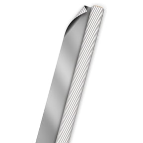 Hallmark Reversible Wrapping Paper Roll (Metallic Silver Solid and Stripes) 20 Sq. ft.