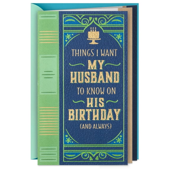 Hallmark Romantic Birthday Card for Husband (Things I Want You to Know)