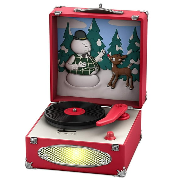 Hallmark Rudolph the Red-Nosed Reindeer Record Player Musical Ornament With Light keepsake-ornaments Movies & TV