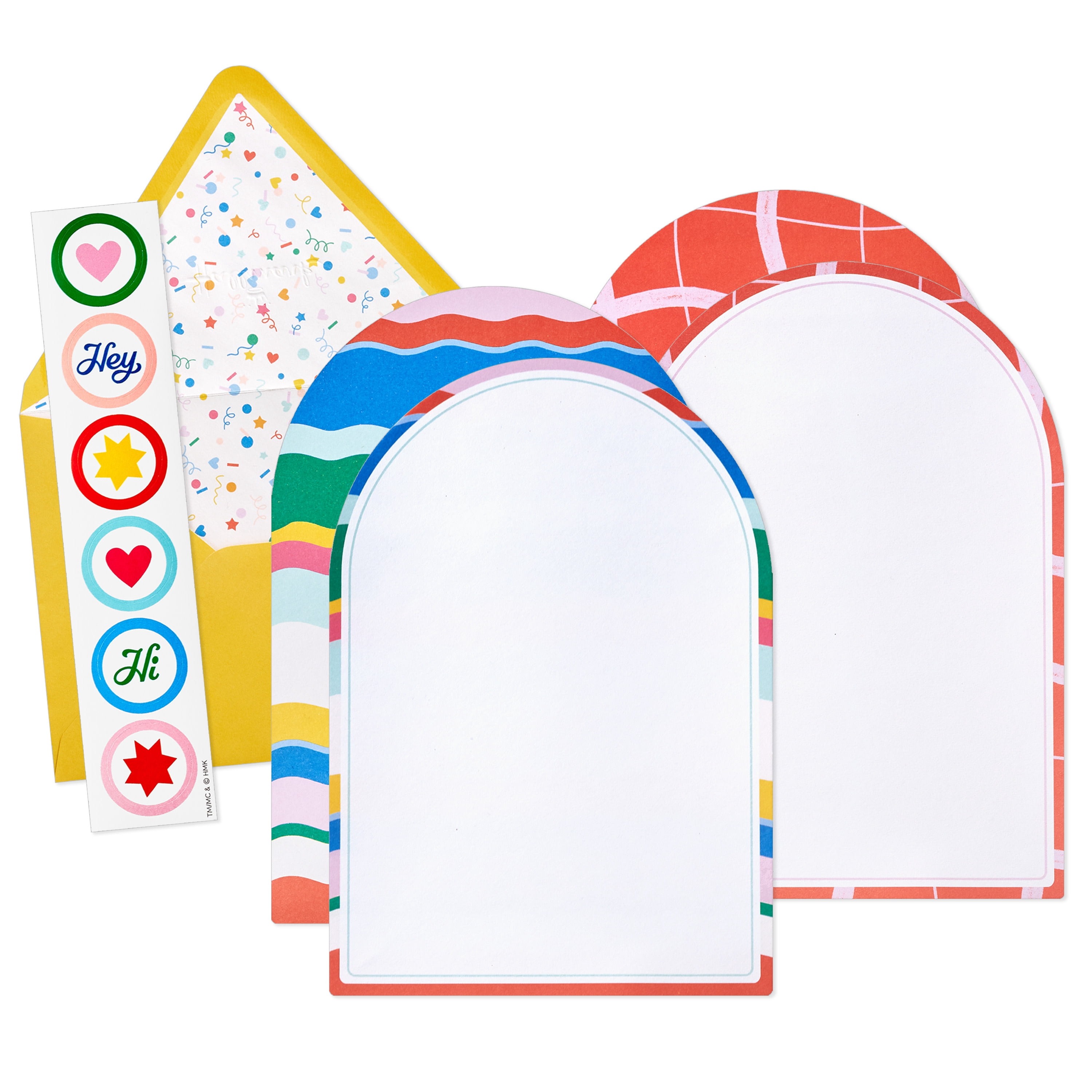 Hallmark Stationery Set (Arched Waves and Frames), 12 Count