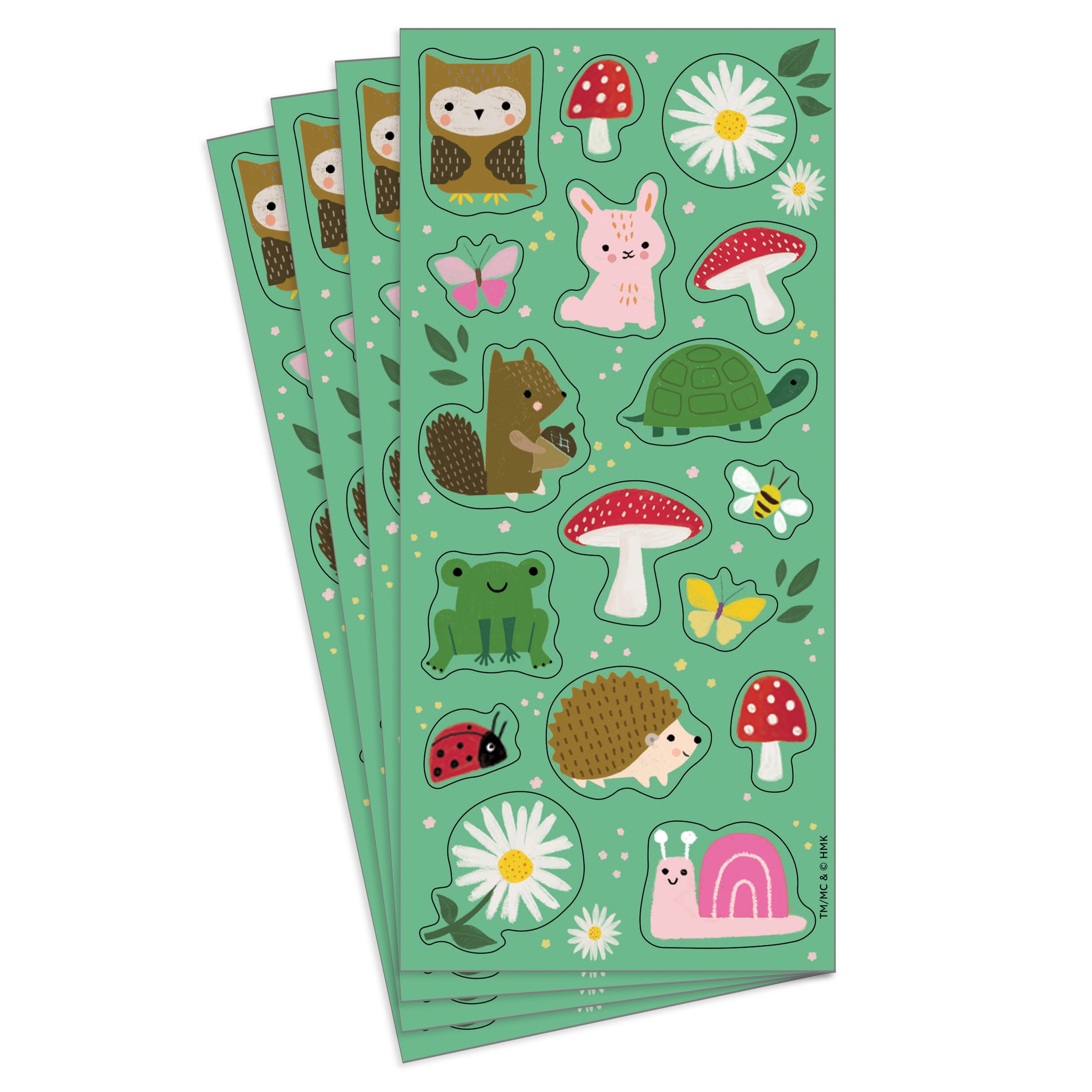 Hallmark Stickers (Woodland Critters and Mushrooms), 4 Sheets