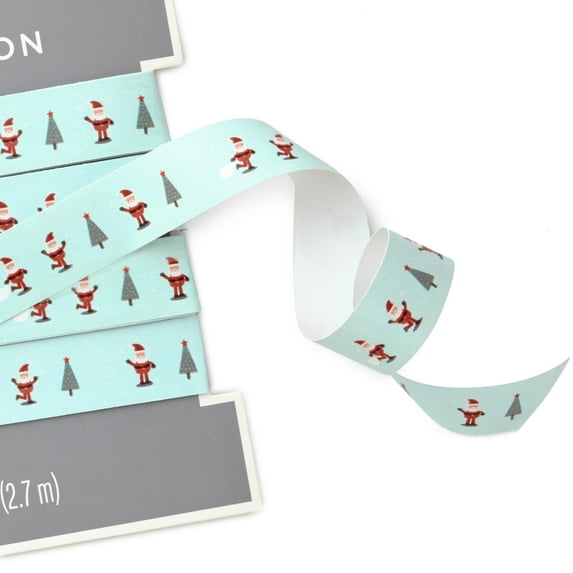 Hallmark (Santas and Christmas Trees, 3 Yards) Green Paper Ribbon