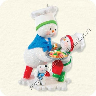 Hallmark Season's Treatings Snowmen Baking Cookies Christmas Ornament
