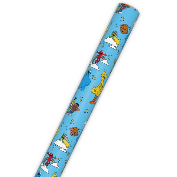 Hallmark Sesame Street Wrapping Paper Roll (Elmo and Friends) 17.5 sq. ft.