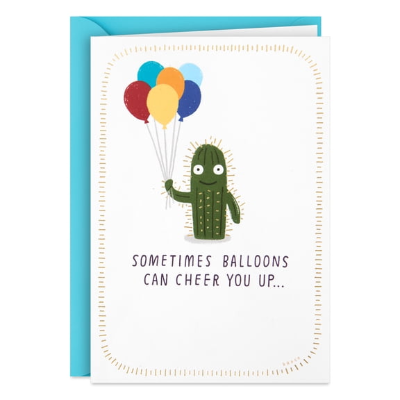 Hallmark Shoebox Funny Encouragement Card (Cactus With Balloons)
