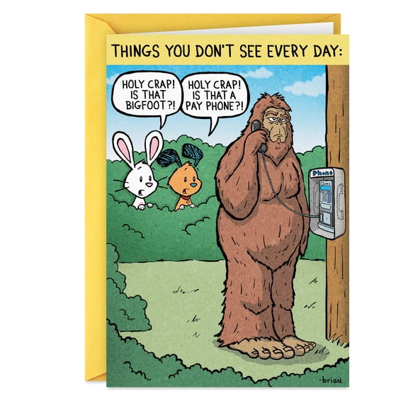 Hallmark Shoebox Funny Birthday Card (Bigfoot Pay Phone)