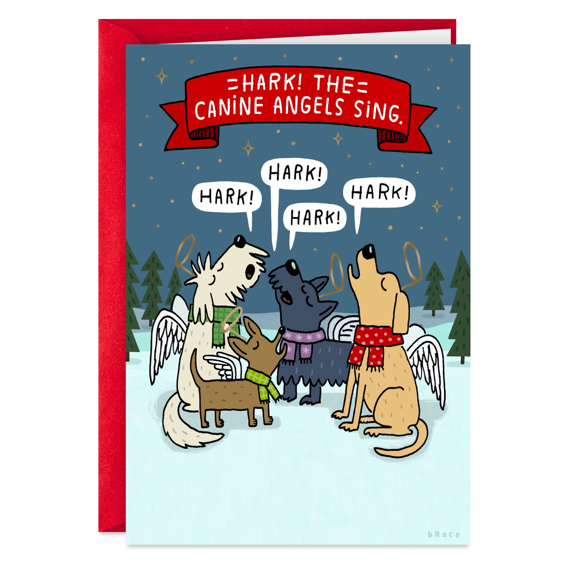 Hallmark Shoebox Funny Christmas Card (Hark, The Canine Angels Sing)