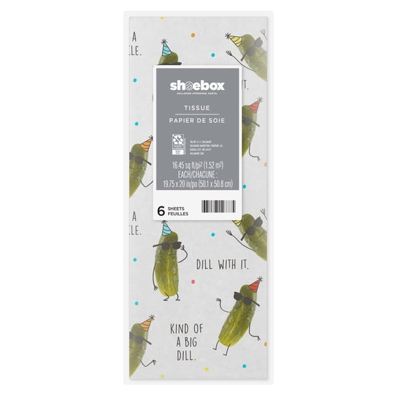 Hallmark Shoebox Tissue Paper (Partying Pickle Puns) 6 Sheets