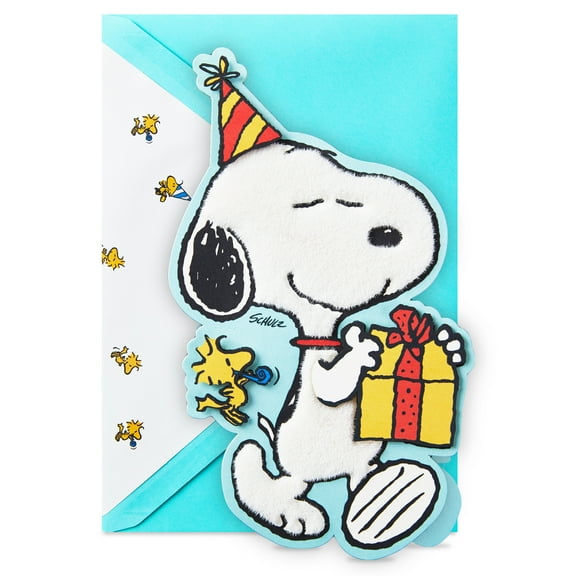 Hallmark Signature Peanuts Birthday Card (Snoopy and Woodstock Happiness Is Celebrating You)