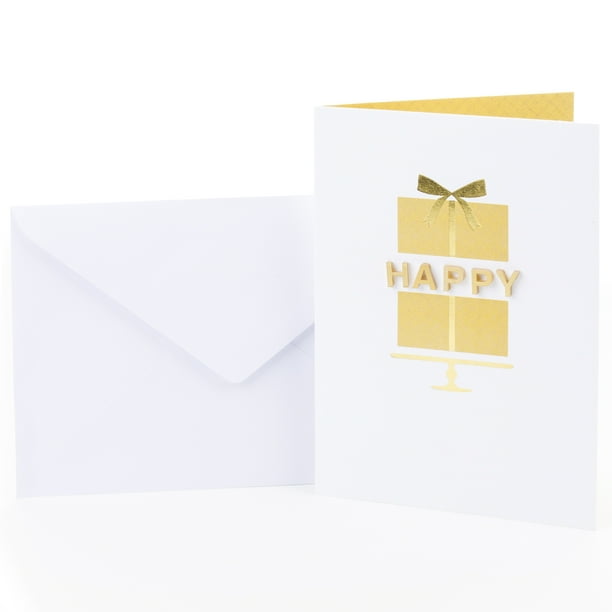 Hallmark Signature Birthday Greeting Card (Gold Foil Cake)
