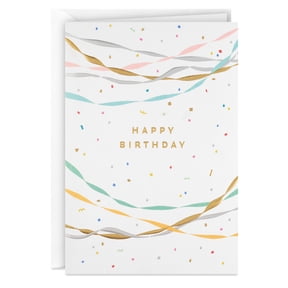Hallmark Signature Blank Birthday Card (Party Streamers and Confetti)