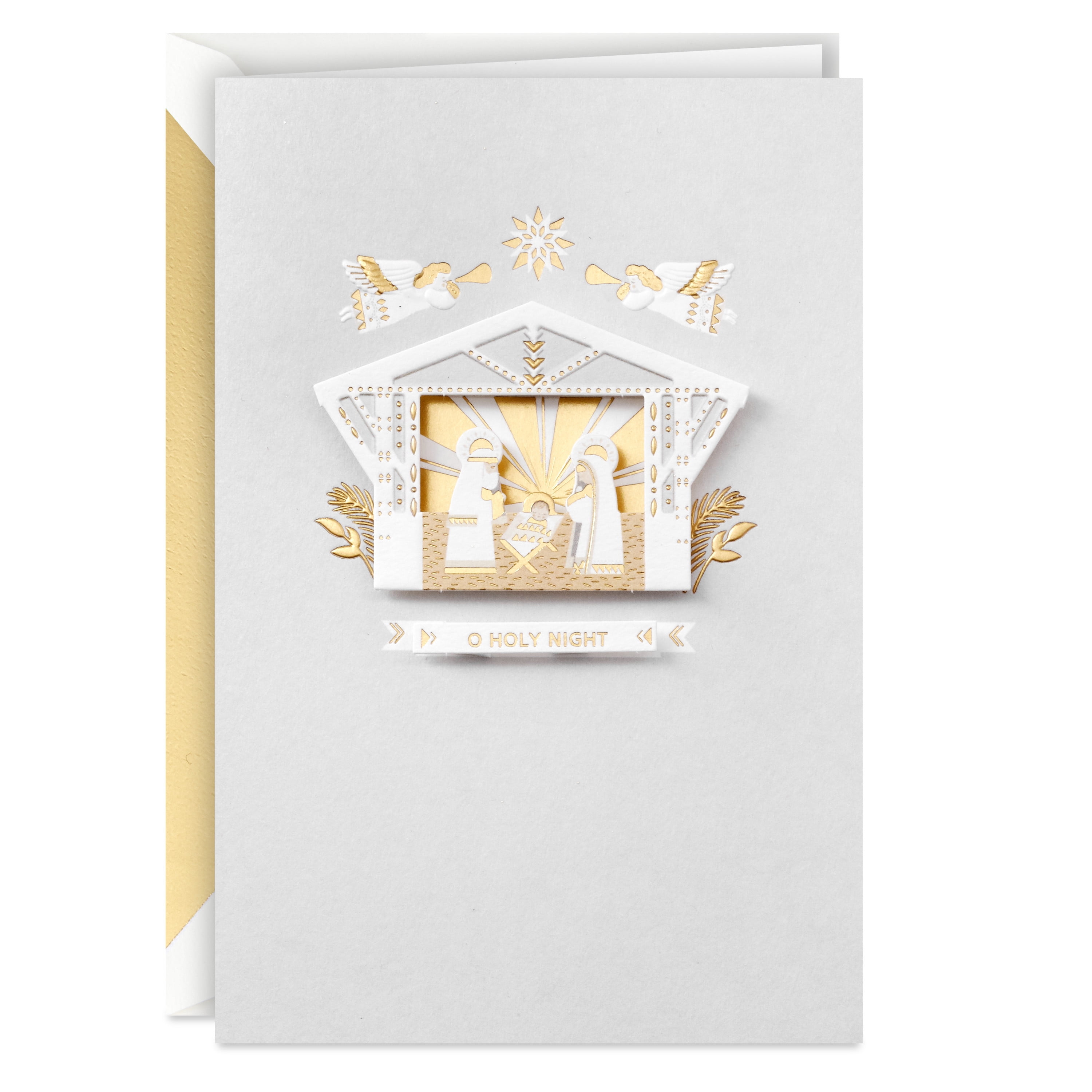 Hallmark Signature Boxed Christmas Cards, Gold Foil Nativity (12 Cards and Envelopes)
