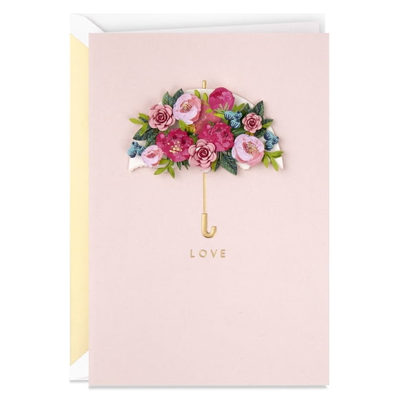 Hallmark Signature Bridal Shower Card (Pink Floral Umbrella)