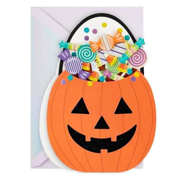 Hallmark Signature Halloween Greeting Card (Pumpkin with Candy)