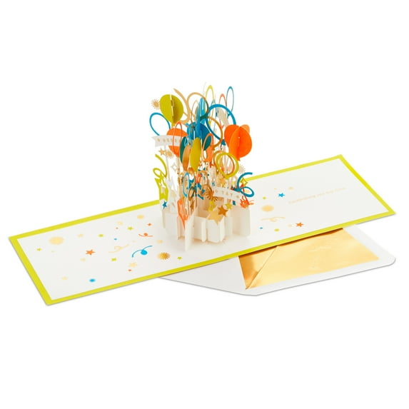 Hallmark Signature Paper Wonder 3D Pop-Up Birthday or Congratulations Card (Big-Time Celebration Balloons)