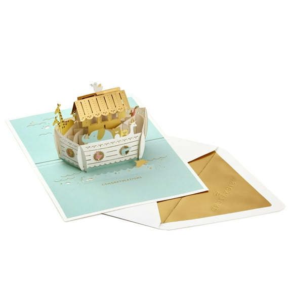 Hallmark Signature Paper Wonder Pop Up Baby Shower Card (Noah's Ark)