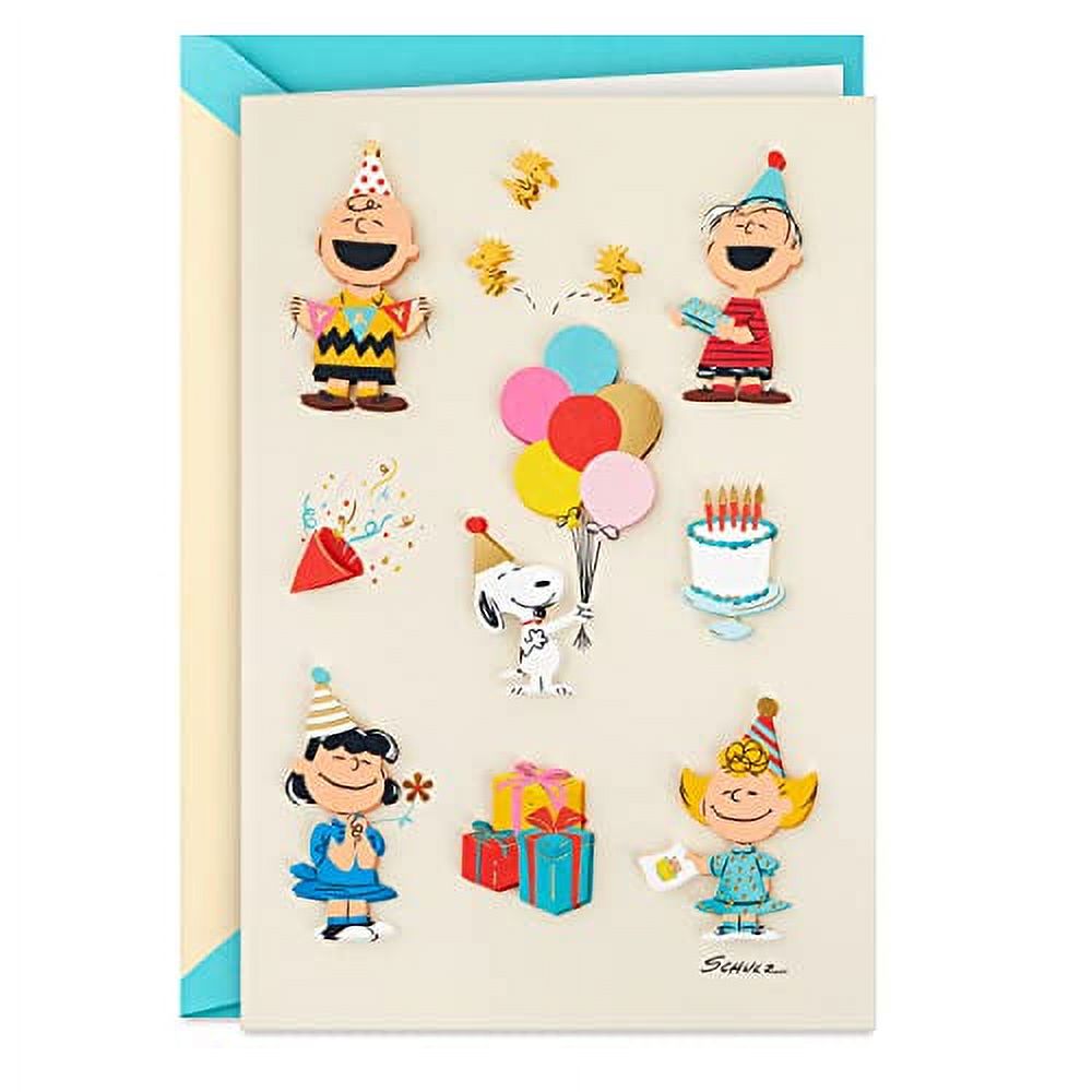 Hallmark Signature Peanuts Birthday Card (Charlie Brown and Friends