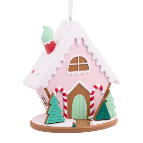 Hallmark Signature Pink Gingerbread House Christmas Ornament