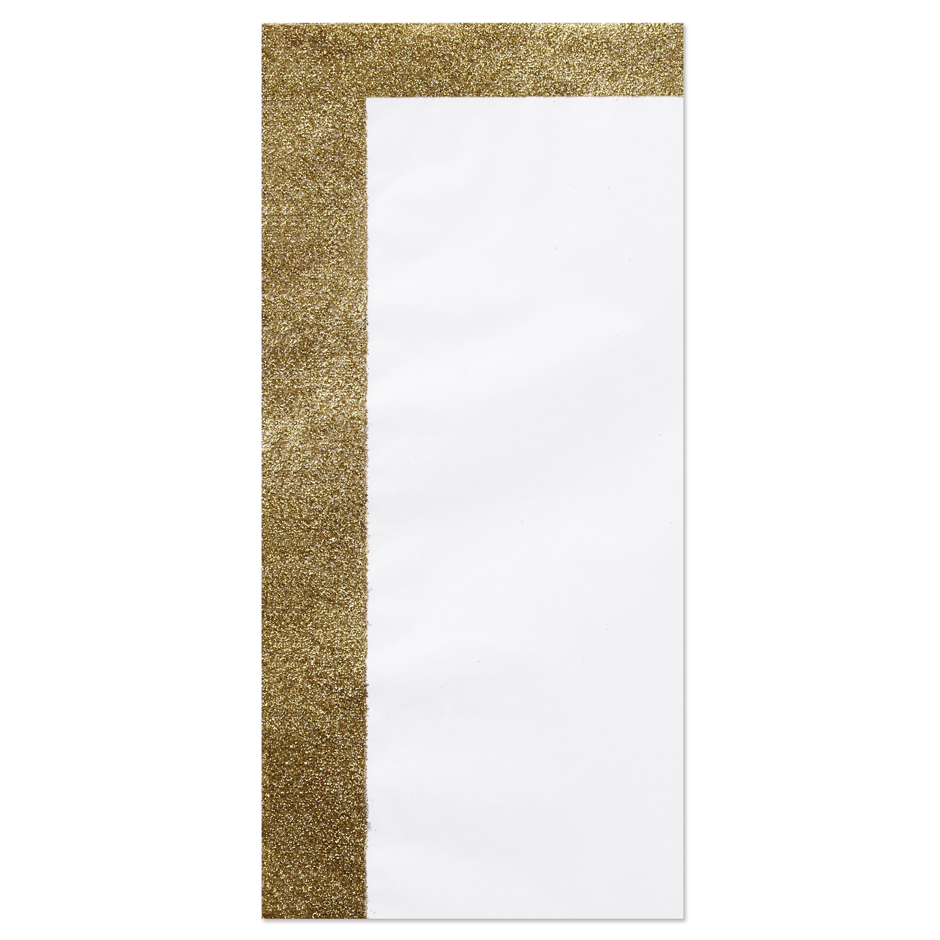 Hallmark Signature Tissue Paper, 4 sheets (Gold Glitter Border on White)
