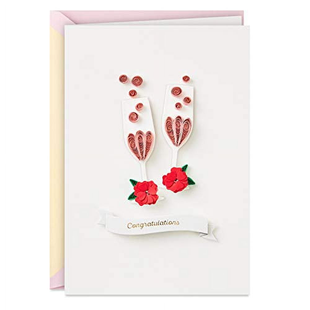 Hallmark Signature Wedding Card (Champagne Flutes, Quilling)