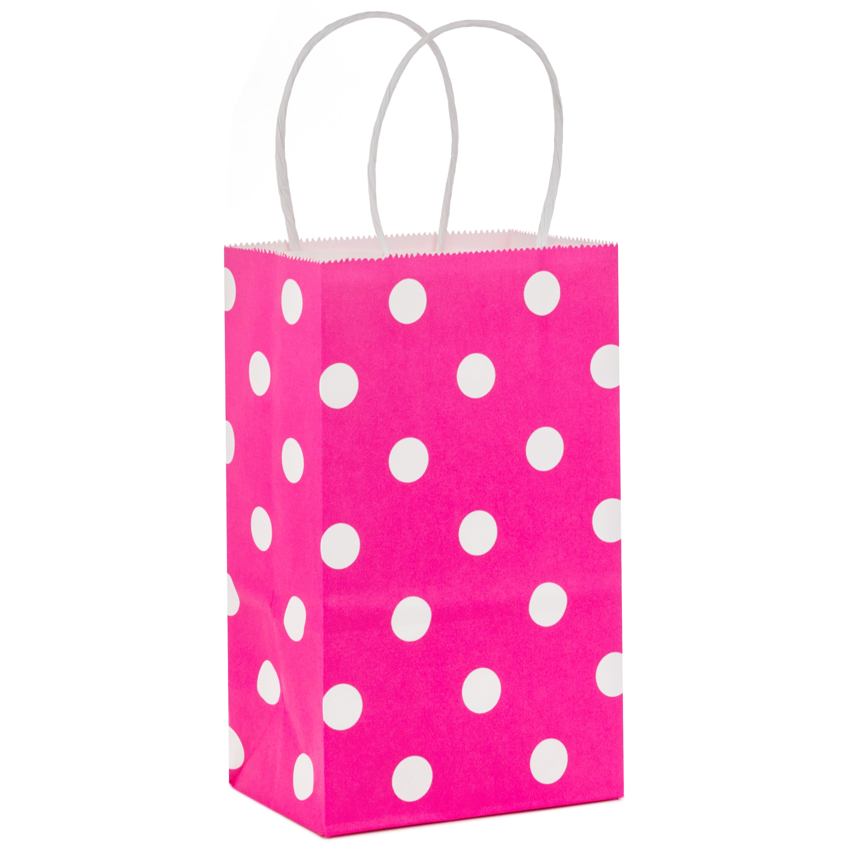 Hallmark Small Gift Bag White Dots on Hot Pink