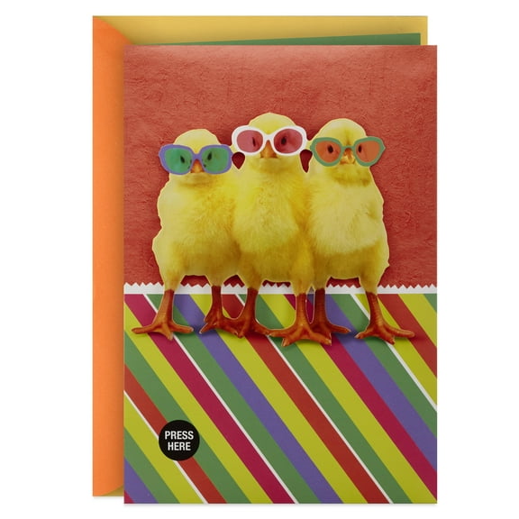 Hallmark Sound & Light Easter Greeting Card (Chks W- Sunglses)