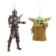Hallmark Star Wars Christmas Ornament Bundle of the Mandalorian and Grogu, 2.5"