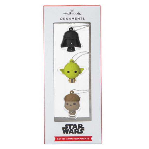 Hallmark Star Wars Yoda Chewbacca Darth Vader Miniature Ornaments Set of 3 New