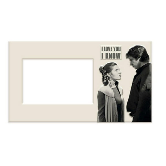 Hallmark Star Wars Han Solo and Princess Leia I Love You I Know Ceramic Picture Frame Holds 4"x6" Photo