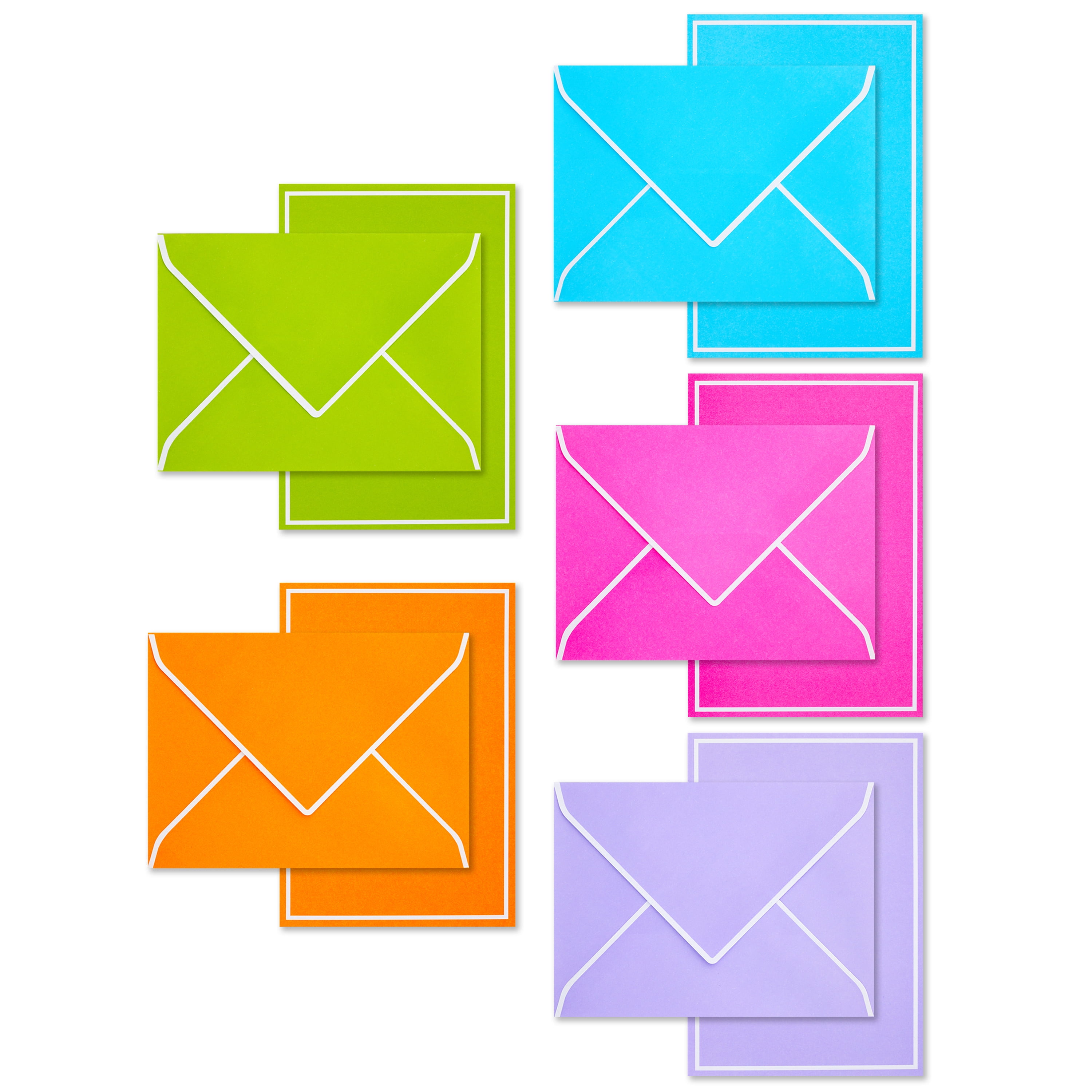 Hallmark Stationery Assorted Bright Colors Envelopes with 80 Sheets, Assorted Colors, 40 Count