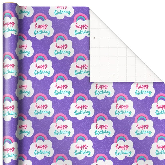 Hallmark Supersize Wrapping Paper, 40 Sq. ft.. (Happy Birthday Rainbows)