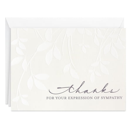 Hallmark Sympathy Blank Thank-You Notes, Ivory Leaves, 10 ct.