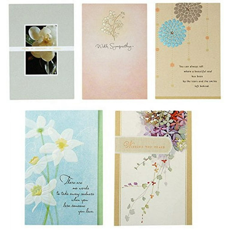 Hallmark Sympathy Cards Assortment Pack (5 Condolence Cards with Envelopes)  